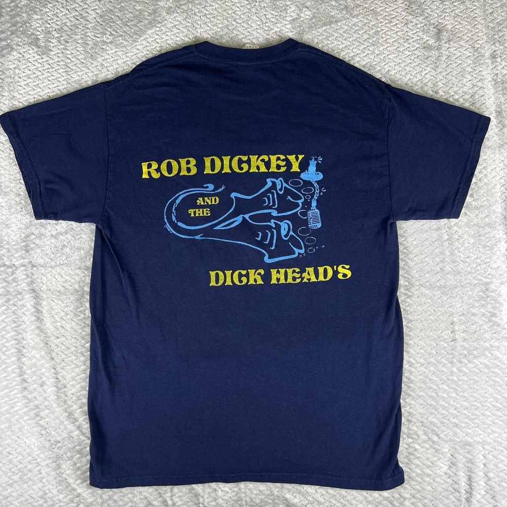 Rob Dickey And The Dick Head's Band T Shirt Medium Fishing Humor Blue Tee